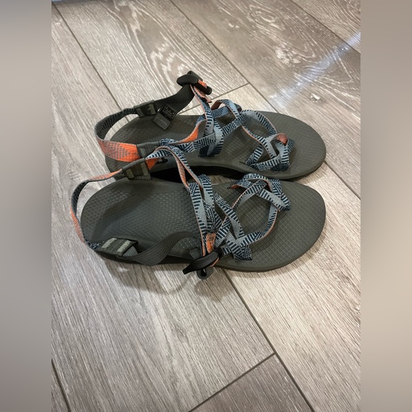Chaco ZX2 Women's Size 8 Medium Hiking Comfort Outdoor Sandals Teal & Orange - Picture 1 of 8